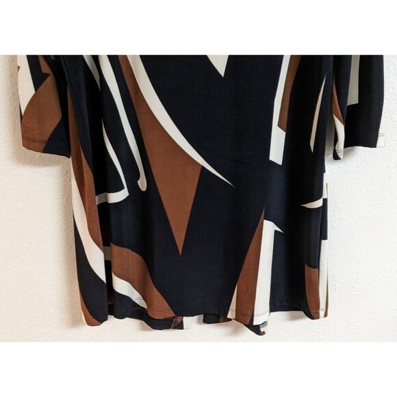 Chico's Travelers Multicolored Single Button Geo Print Long Duster Jacket 8 MED - Picture 9 of 9